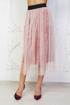 Розовая бархатная юбка Angela Ricci со скидкой