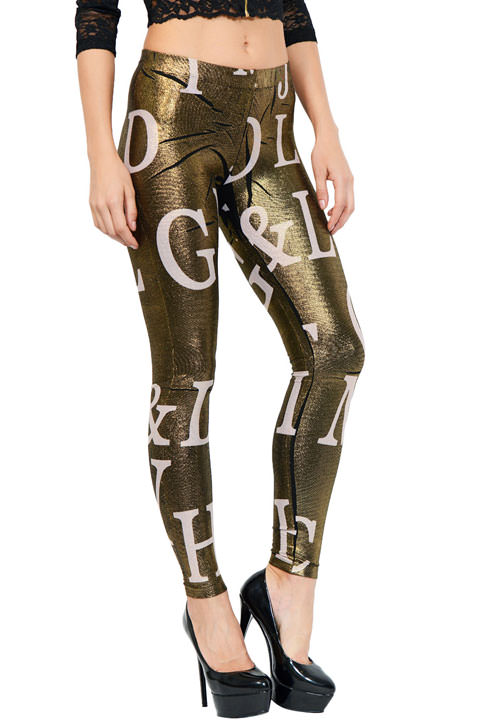 Фото товара 6197, золотистые легинсы
